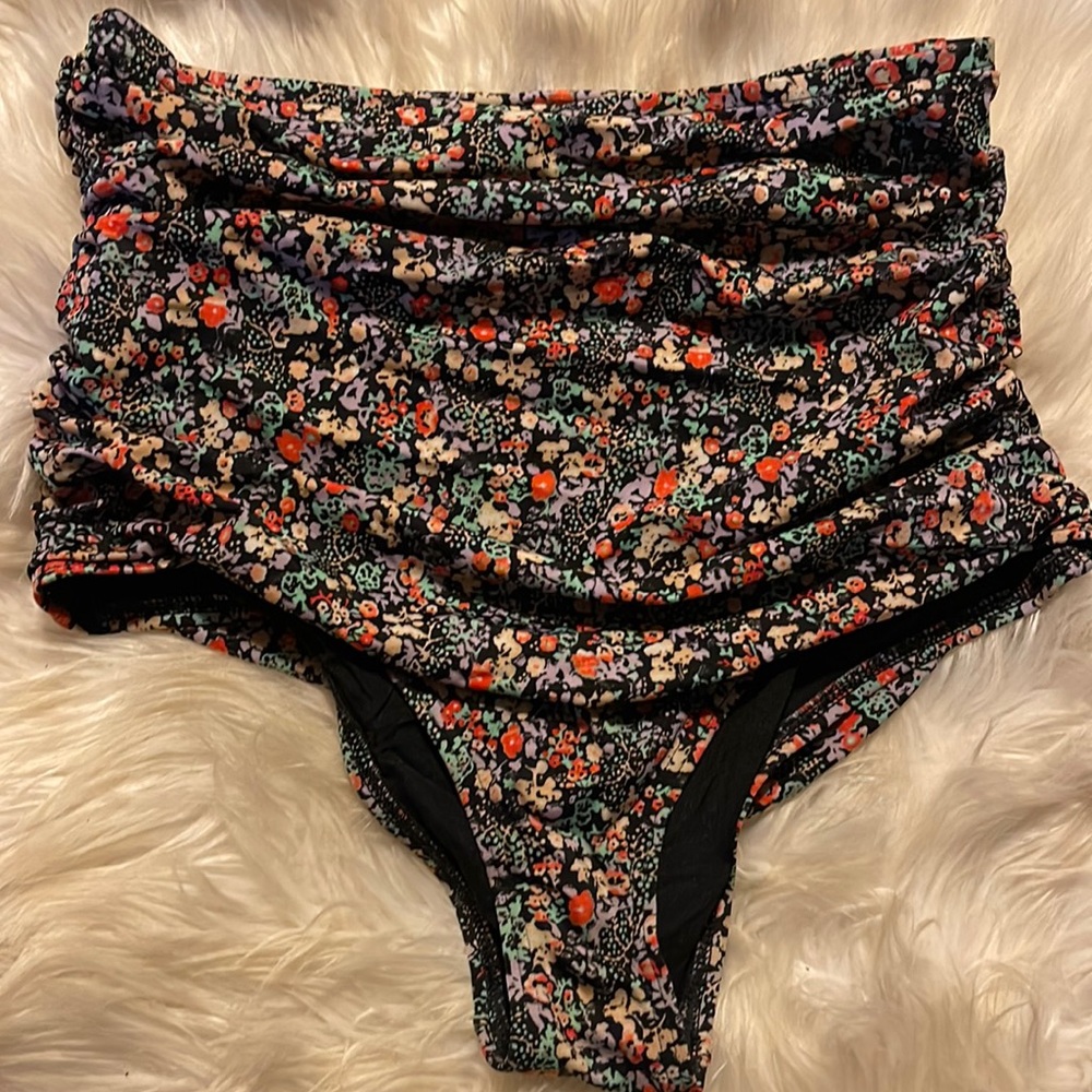 Out from under urban outfitters high waisted ruched bikini bottom